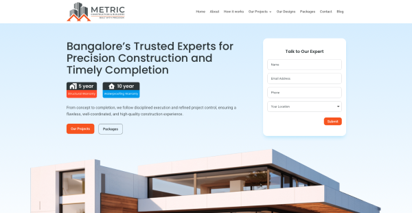 Metric Construction and Builders, Bangalore