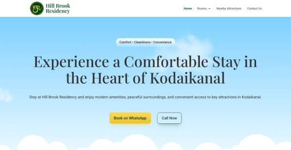 Experience a Comfortable Hotel Rooms in the Heart of Kodaikanal, Hill Brook Residency